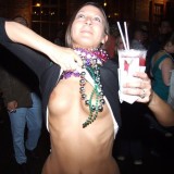 Drunk girls showing their tits in public